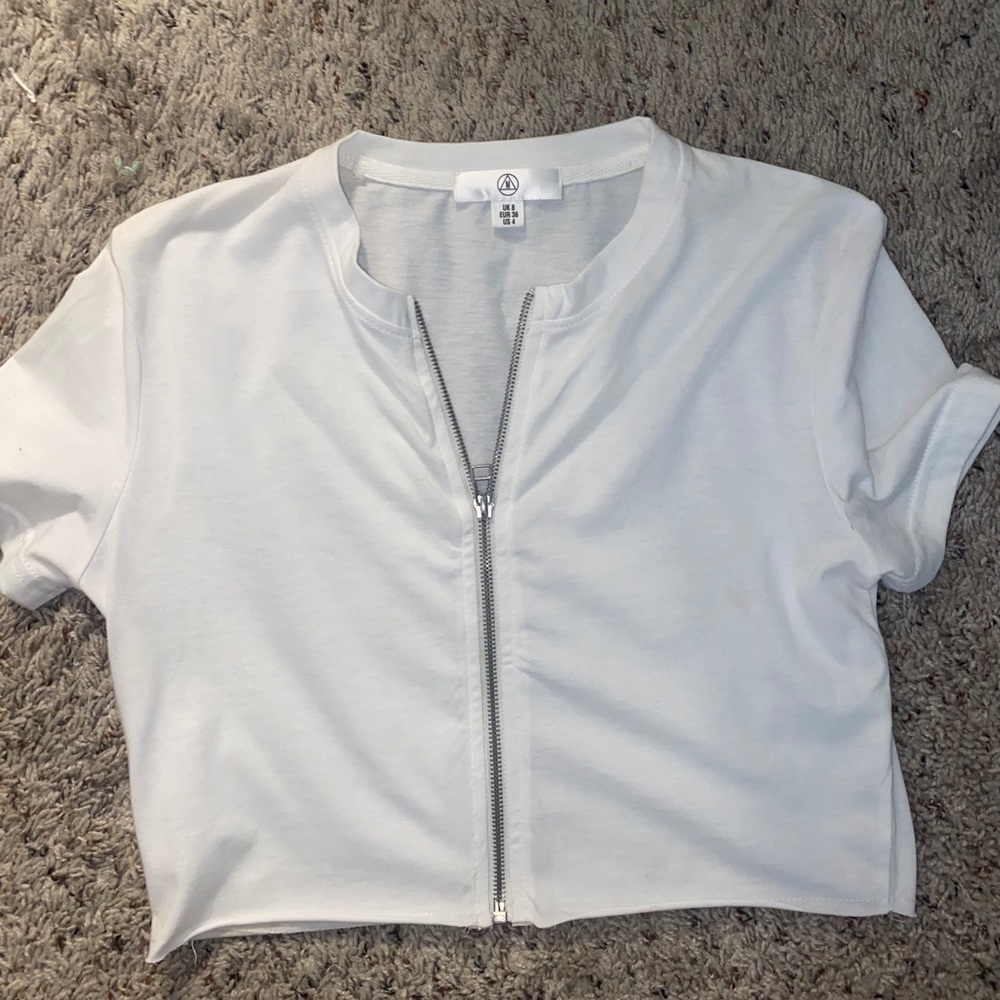 Missguided White Crop T-Shirt